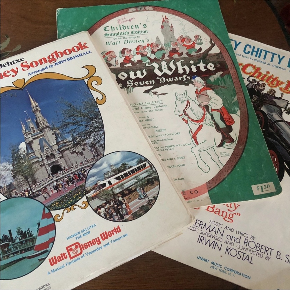 Deluxe Walt Disney Songbook 1968 Sheet Music Snow White Chitty Chitty Bang Bang